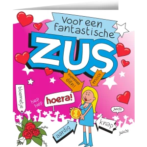 Wenskaart Zus Cartoon