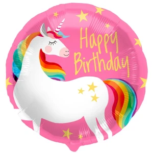 Folieballon Happy Birthday Unicorn