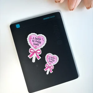 A Sucker for Pretty Books Die Cut Sticker | Book Lover Sticker