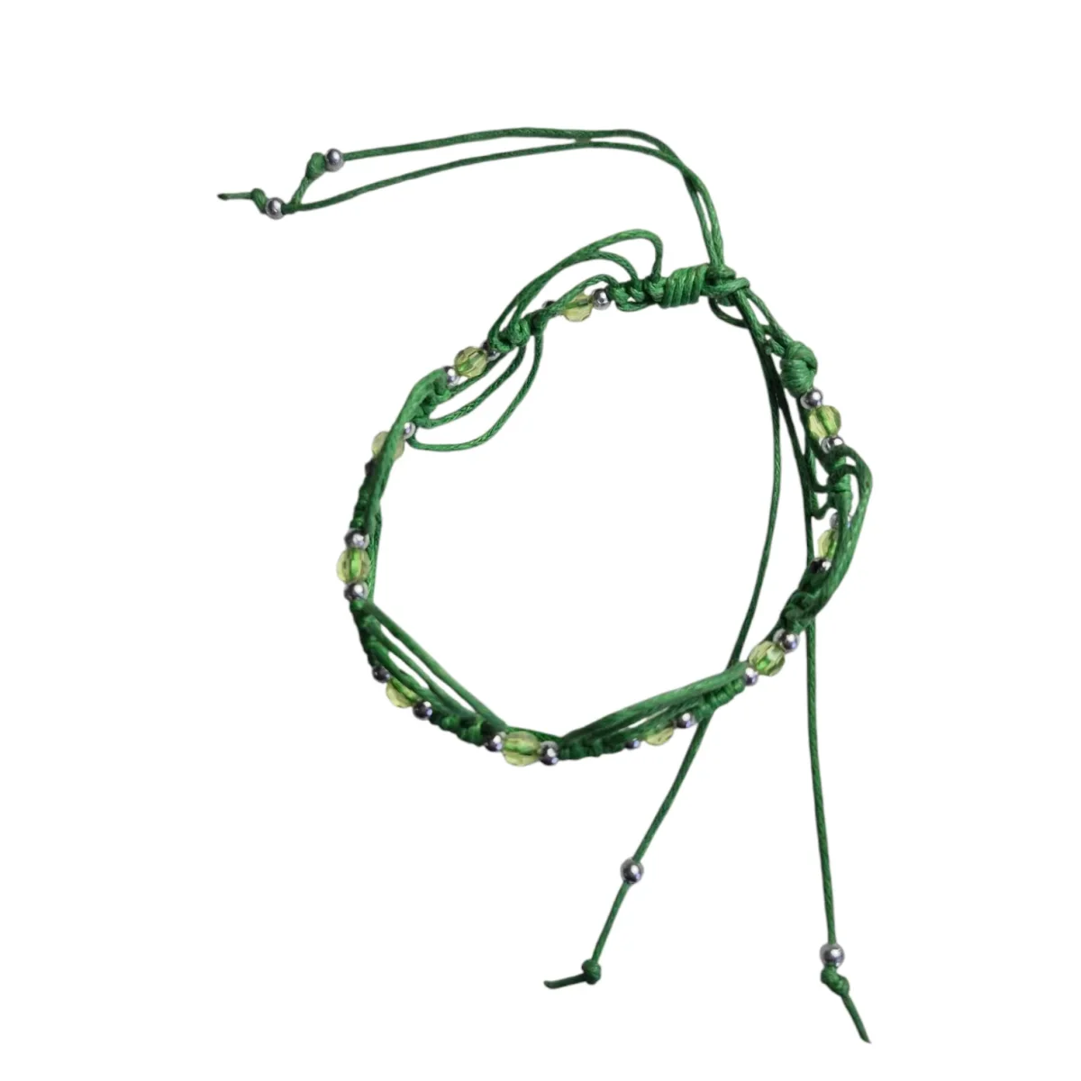 Groen touwarmbandje met kleine kraaltjes - Afbeelding 3