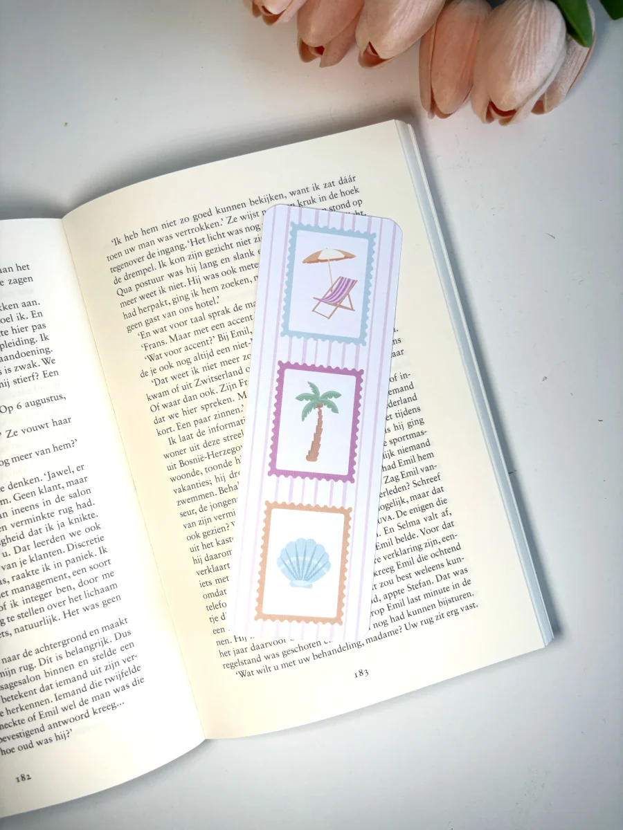 Summer Stamps Boekenlegger | Strand & Vakantie Bookmark
