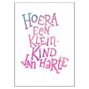 Wenskaart kleinkind meisje handletter